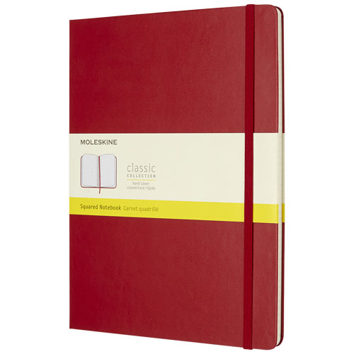 Moleskine Classic Xl Hard Cover Notebook - Squared - Scarlet Red