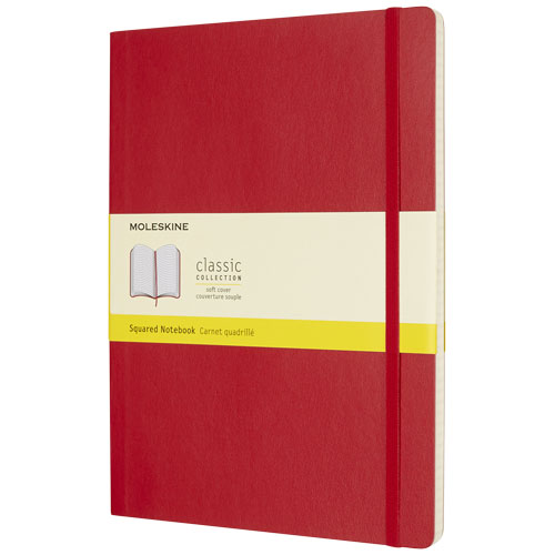 Moleskine Classic Xl Soft Cover Notebook - Squared - Scarlet Red