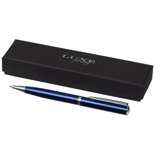 City Lacquered Ballpoint Pen - Navy, Silver