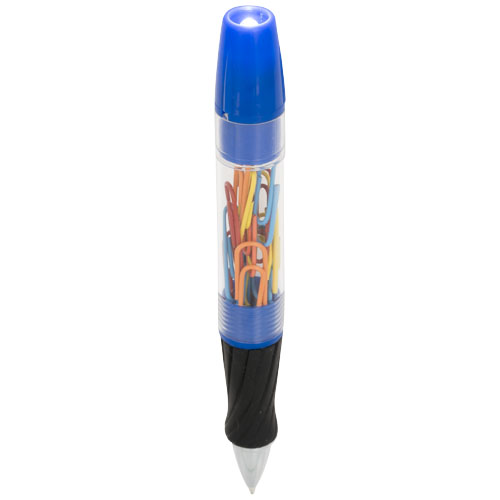 King Ballpoint Pen With Led And Paperclips - Blue