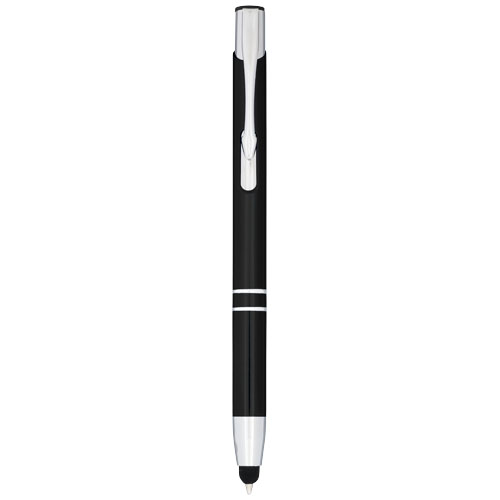 Moneta Anodized Aluminium Click Stylus Ballpoint Pen - Black