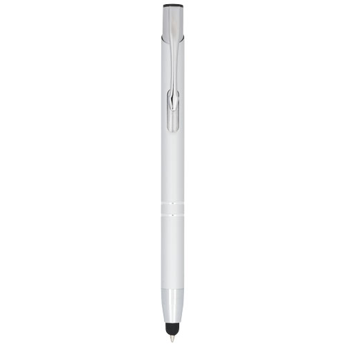 Moneta Anodized Aluminium Click Stylus Ballpoint Pen - Silver
