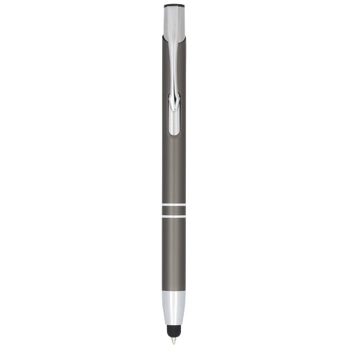 Moneta Anodized Aluminium Click Stylus Ballpoint Pen - Silver, Grey