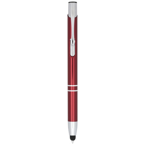 Moneta Anodized Aluminium Click Stylus Ballpoint Pen - Dark Red