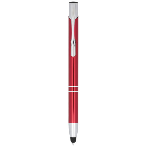 Moneta Anodized Aluminium Click Stylus Ballpoint Pen - Red