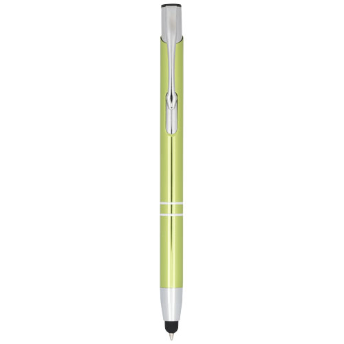 Moneta Anodized Aluminium Click Stylus Ballpoint Pen - Lime Green