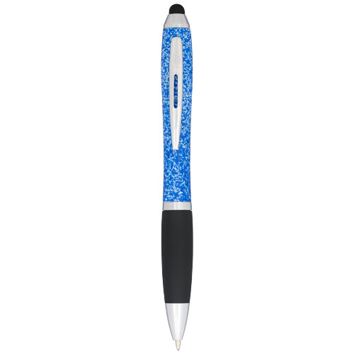 Nash Speckled Ballpoint Pen With Stylus - White, Blue
