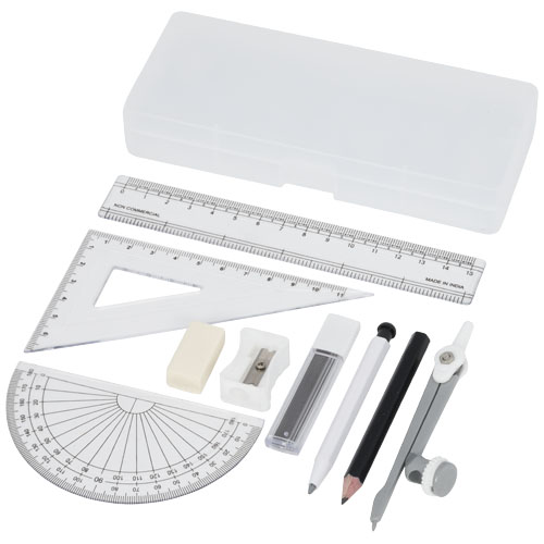 Julia 9-Piece School Geometry Set - Transparent Clear