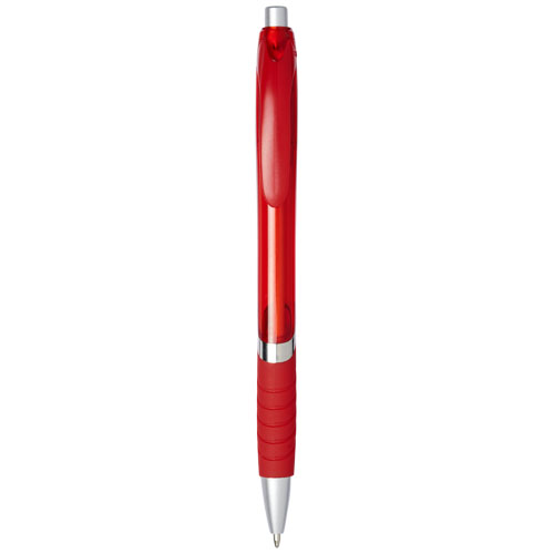 Turbo Ballpoint Pen With Rubber Grip - Red