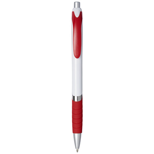 Turbo White Barrel Ballpoint Pen - White, Red