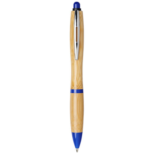 Nash Bamboo Ballpoint Pen - Natural, Royal Blue