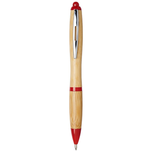 Nash Bamboo Ballpoint Pen - Natural, Red