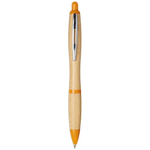 Nash Bamboo Ballpoint Pen - Natural, Orange
