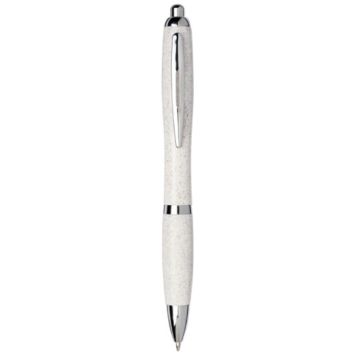 Nash Wheat Straw Chrome Tip Ballpoint Pen - Chrome