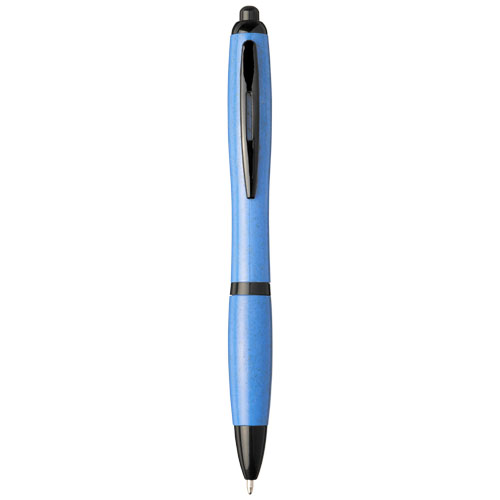 Nash Wheat Straw Black Tip Ballpoint Pen - Royal Blue