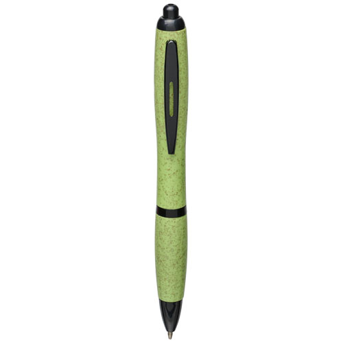 Nash Wheat Straw Black Tip Ballpoint Pen - Green