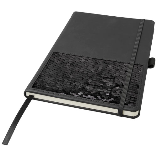 Sequin A5 Notebook  - Black, Silver