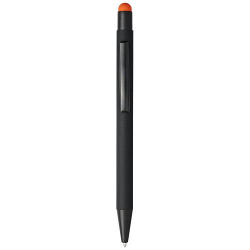 Dax Rubber Stylus Ballpoint Pen - Black, Orange