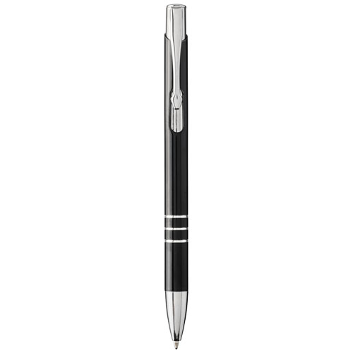 Moneta Laser Colour Aluminium Click Ballpoint Pen - Black, Silver