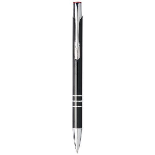 Moneta Laser Colour Aluminium Click Ballpoint Pen - Black, Red