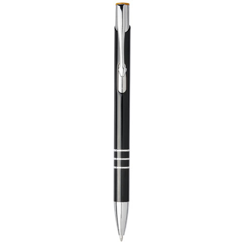 Moneta Laser Colour Aluminium Click Ballpoint Pen - Black, Orange