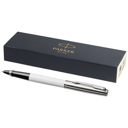 Parker Jotter Plastic With Stainless Steel Rollerbal Pen - White