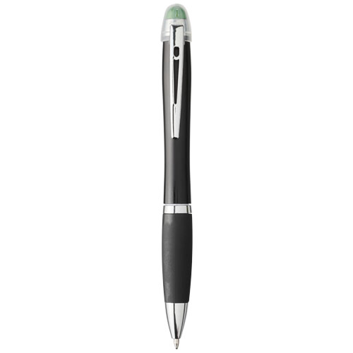 Nash Light-Up Black Barrel And Grip Ballpoint Pen - Green