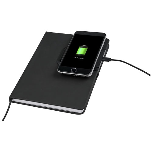 Cation Notebook With Wireless Charging Pad - Black