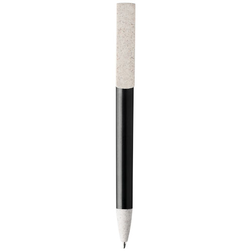 Medan Wheat Straw Ballpoint Pen And Phone Holder - Black