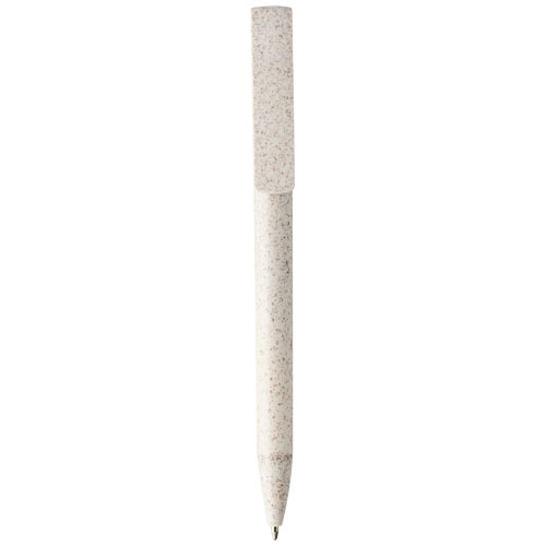 Medan Wheat Straw Ballpoint Pen And Phone Holder - Cream