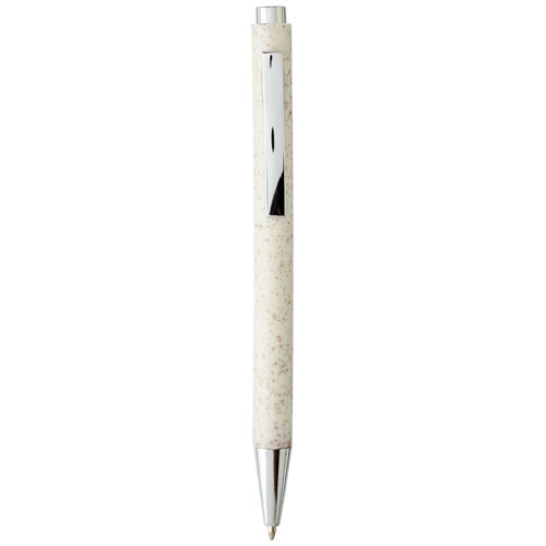 Tual Wheat Straw Click Action Ballpoint Pen - Cream