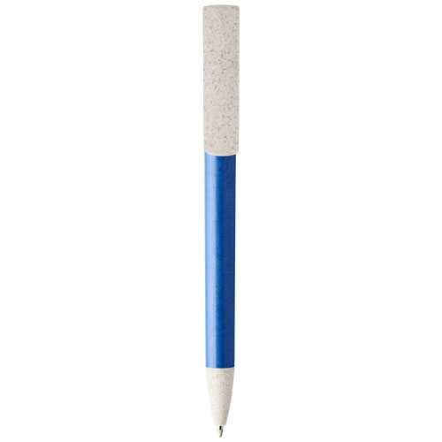 Medan Wheat Straw Ballpoint Pen And Phone Holder - Blue