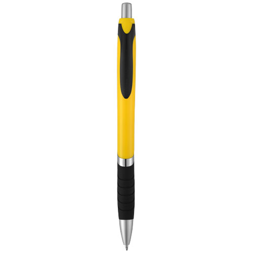 Turbo Ballpoint Pen With Rubber Grip - Yellow, Black