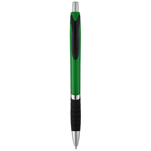 Turbo Ballpoint Pen With Rubber Grip - Green, Black