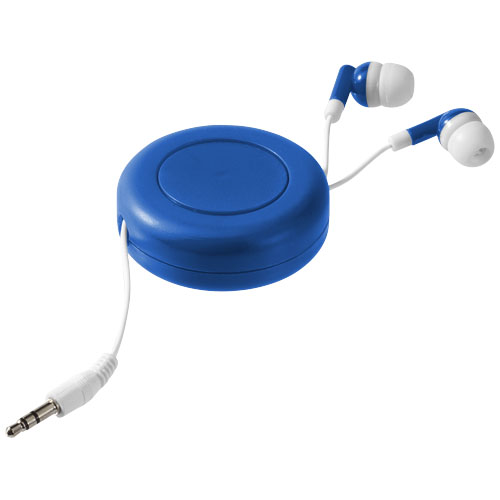 Reely Retractable Earbuds - Royal Blue, White