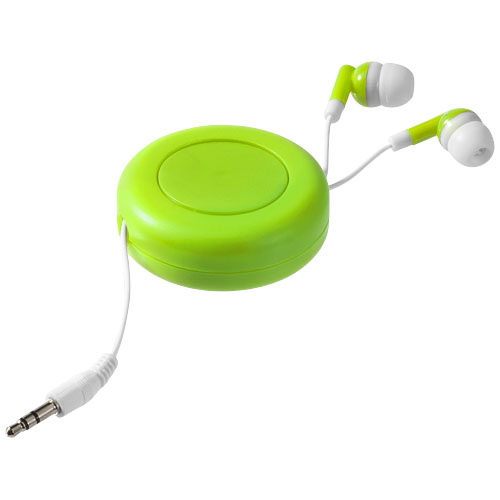 Reely Retractable Earbuds - Lime, White