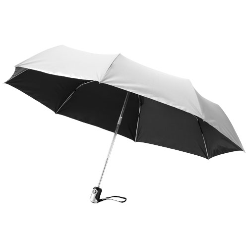 Alex 21.5" Foldable Auto Open/Close Umbrella - Black, Silver