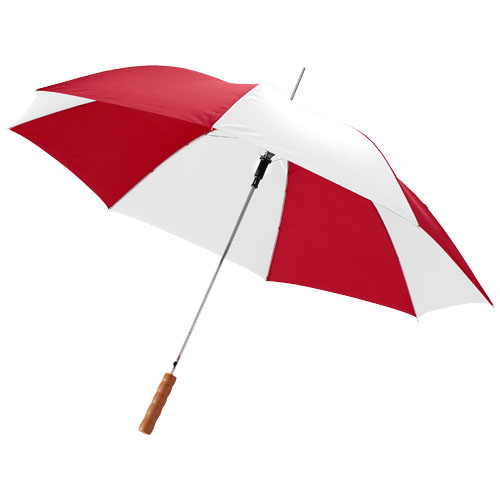 Lisa 23" Auto Open Umbrella With Wooden Handle - Red, White