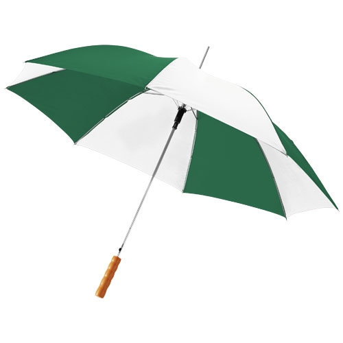 Lisa 23" Auto Open Umbrella With Wooden Handle - Green, White