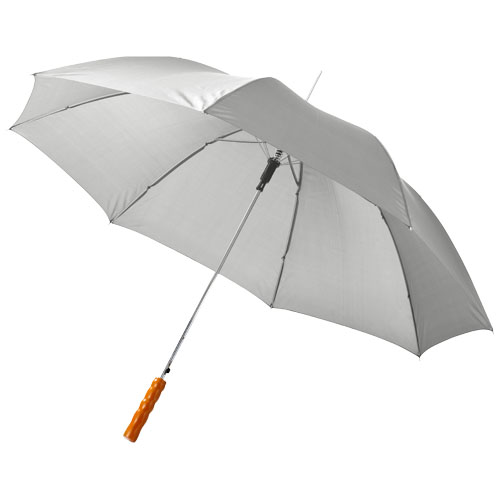 Lisa 23" Auto Open Umbrella With Wooden Handle - Light Grey