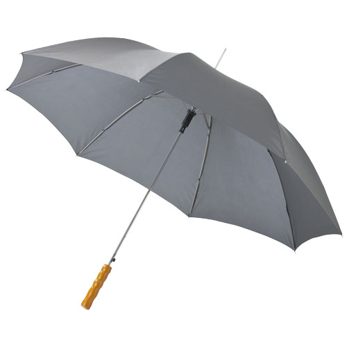 Lisa 23" Auto Open Umbrella With Wooden Handle - Grey
