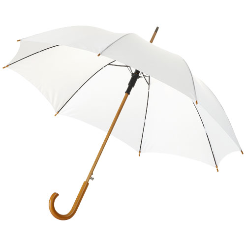 Kyle 23" Auto Open Umbrella Wooden Shaft And Handle - White