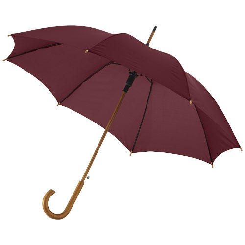 Kyle 23" Auto Open Umbrella Wooden Shaft And Handle - Brown