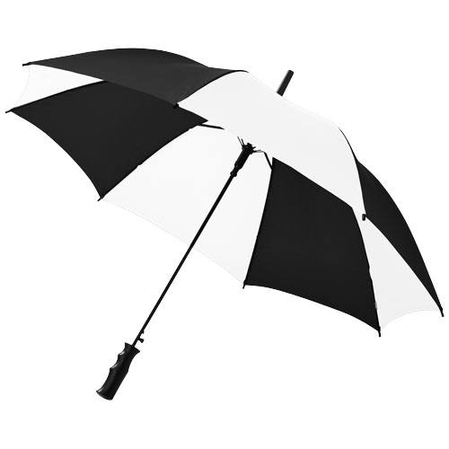 Barry 23" Auto Open Umbrella - Shiny Black, White
