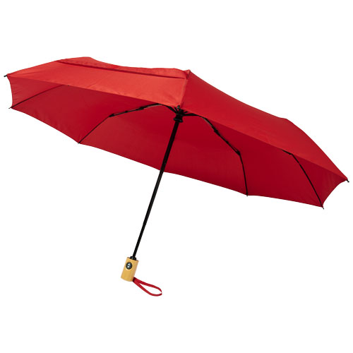 Bo 21" Fold. Auto Open/Close Recycled Pet Umbrella - Red
