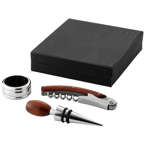 Valdi 3-Piece Wine Set - Black