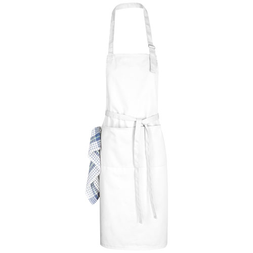 Zora Apron With Adjustable Neck Strap - White