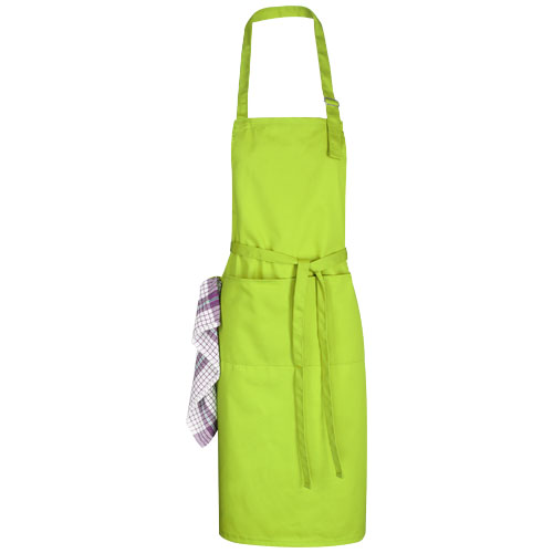 Zora Apron With Adjustable Neck Strap - Lime Green