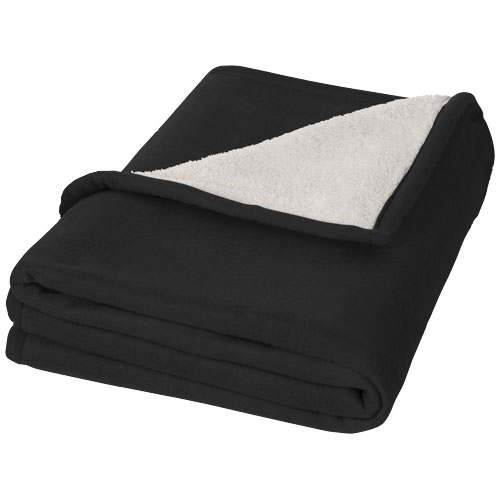 Springwood Soft Fleece And Sherpa Plaid Blanket - Black, Off White