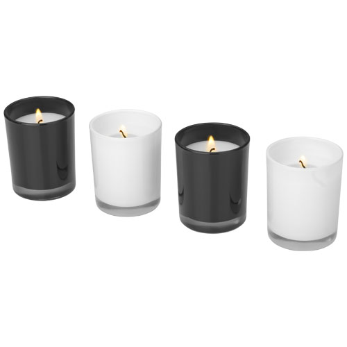 Hills 4-Piece Scented Candle Set - White, Black